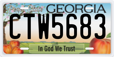 GA license plate CTW5683