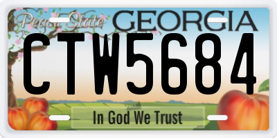 GA license plate CTW5684