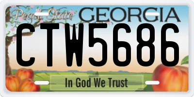 GA license plate CTW5686