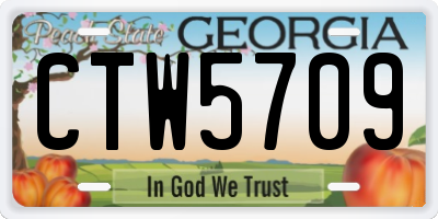 GA license plate CTW5709