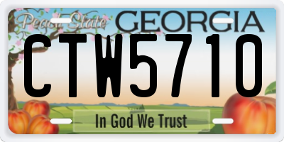 GA license plate CTW5710