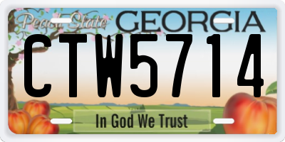 GA license plate CTW5714
