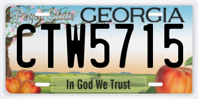 GA license plate CTW5715