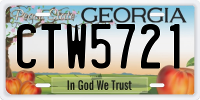 GA license plate CTW5721