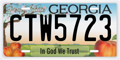 GA license plate CTW5723