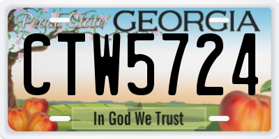 GA license plate CTW5724