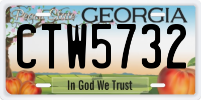 GA license plate CTW5732
