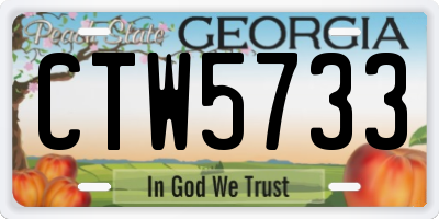 GA license plate CTW5733