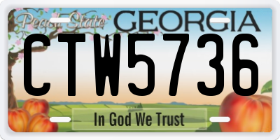 GA license plate CTW5736