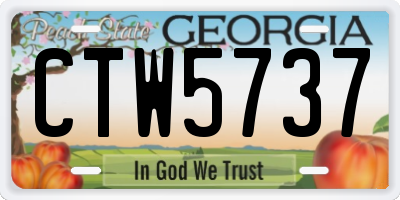 GA license plate CTW5737
