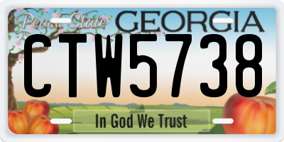 GA license plate CTW5738