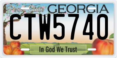 GA license plate CTW5740