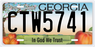 GA license plate CTW5741