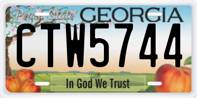 GA license plate CTW5744