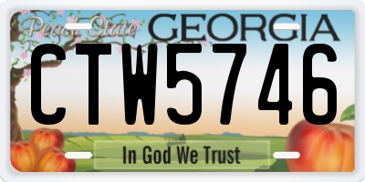 GA license plate CTW5746