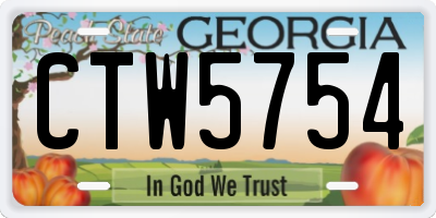 GA license plate CTW5754