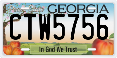 GA license plate CTW5756