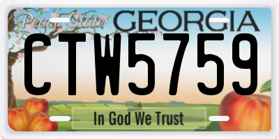 GA license plate CTW5759