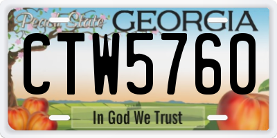 GA license plate CTW5760
