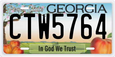 GA license plate CTW5764
