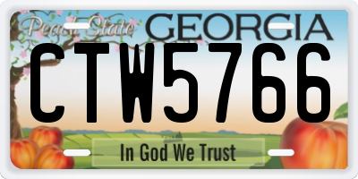 GA license plate CTW5766