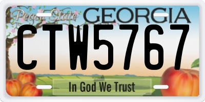 GA license plate CTW5767