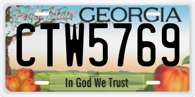 GA license plate CTW5769