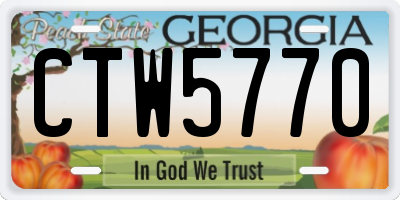 GA license plate CTW5770