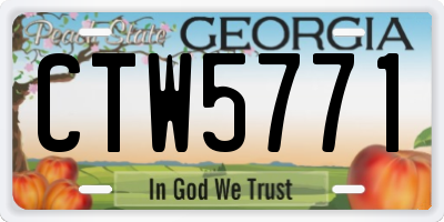 GA license plate CTW5771