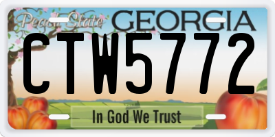 GA license plate CTW5772