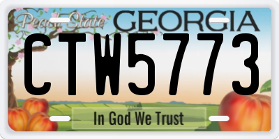GA license plate CTW5773