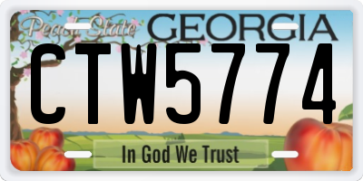 GA license plate CTW5774