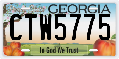 GA license plate CTW5775