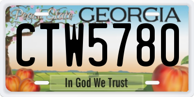 GA license plate CTW5780