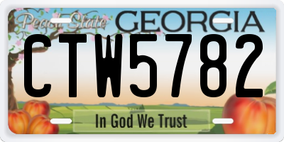 GA license plate CTW5782