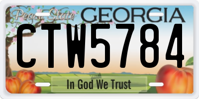 GA license plate CTW5784