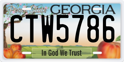 GA license plate CTW5786
