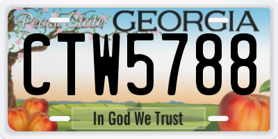 GA license plate CTW5788