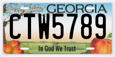 GA license plate CTW5789