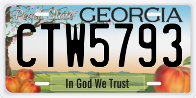 GA license plate CTW5793