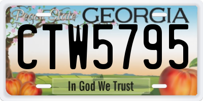 GA license plate CTW5795