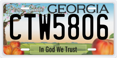 GA license plate CTW5806