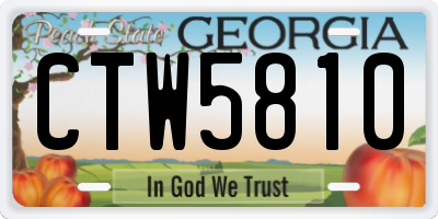 GA license plate CTW5810