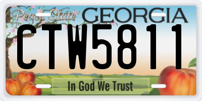 GA license plate CTW5811