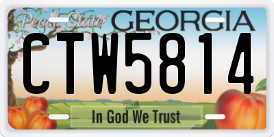 GA license plate CTW5814