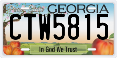GA license plate CTW5815