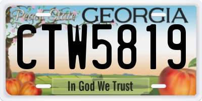 GA license plate CTW5819