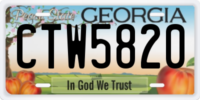 GA license plate CTW5820