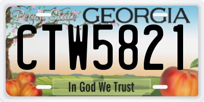 GA license plate CTW5821