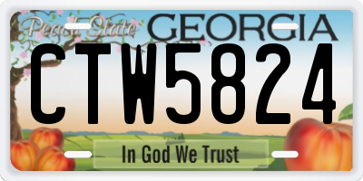 GA license plate CTW5824